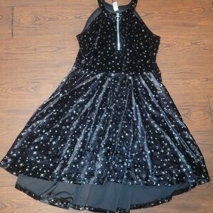 Black Velvet Justic Star and Moon Dress  12 Plus
